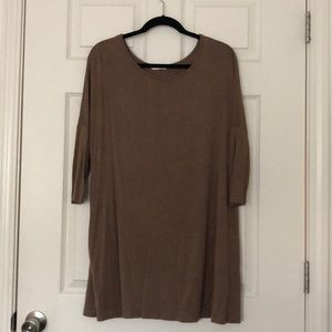 Brown Long Sleeve T-shirt Dress